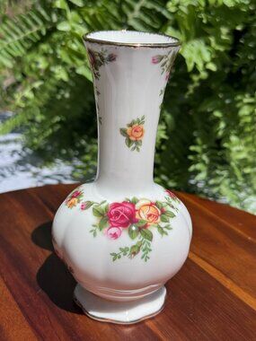 Vintage Royal Albert Old Country Roses Bud Vase, 6" Fine Bone China Vase